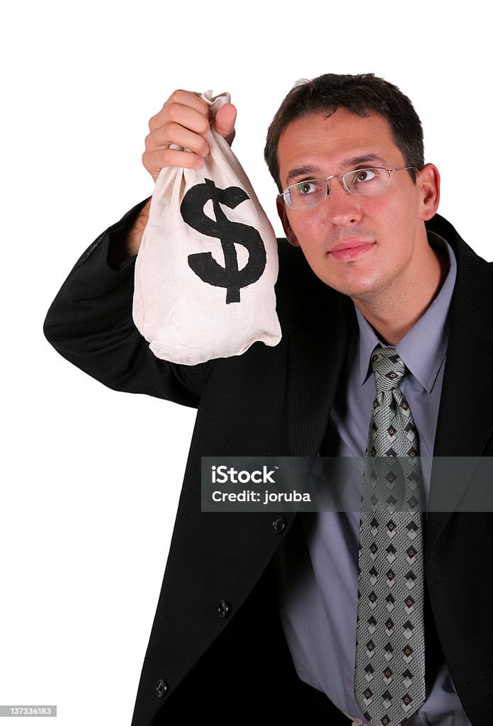 비즈니스 있는 남성 돈가방 - 로열티 프리 가계 스톡 사진