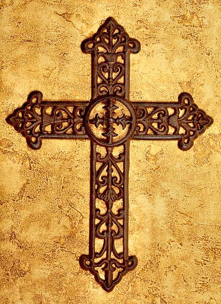 istock Iron Cross on Gold Brown Textured Background 137336530
