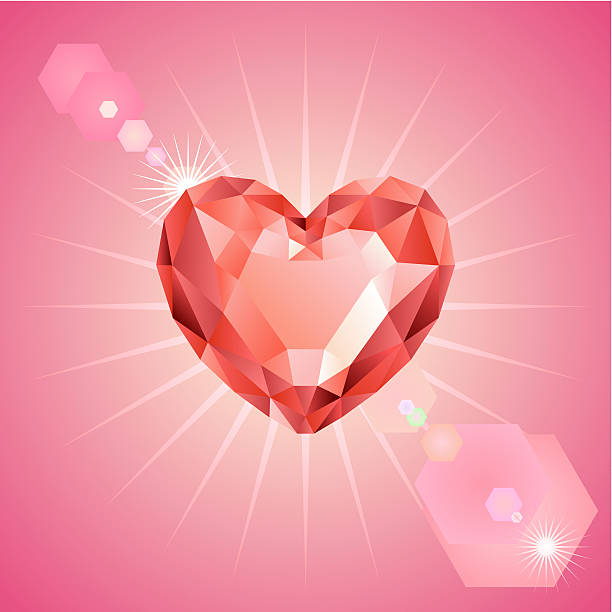 Heart Shape Diamond vector art illustration