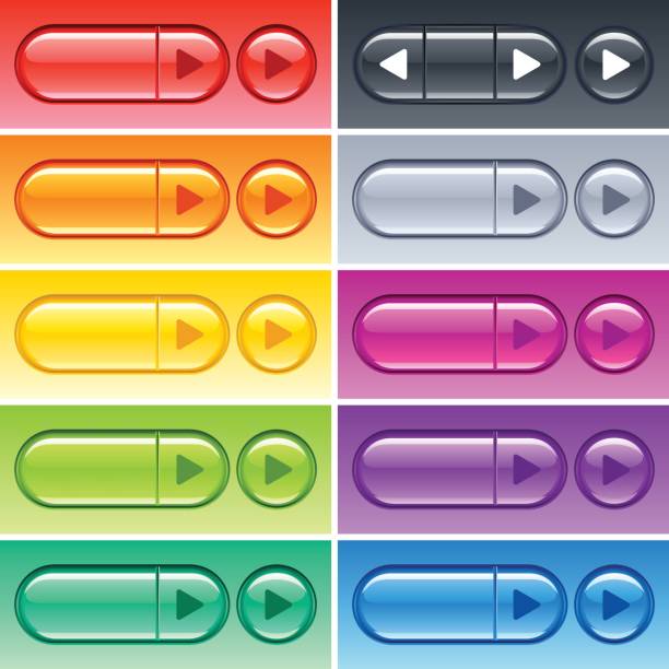 Glossy Web Buttons (Crystal Clear) vector art illustration
