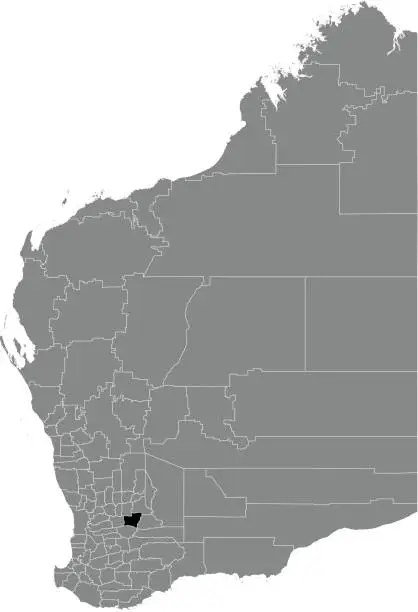 Vector illustration of Locator map of the  SHIRE OF BRUCE ROCK, WESTERN AUSTRALIA