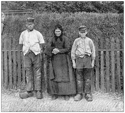 Antique travel photographs of Belgium: Flemish family