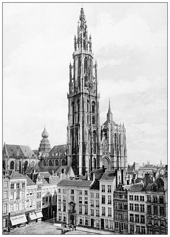 Antique travel photographs of Belgium: Cathedral of Our Lady (Antwerp)