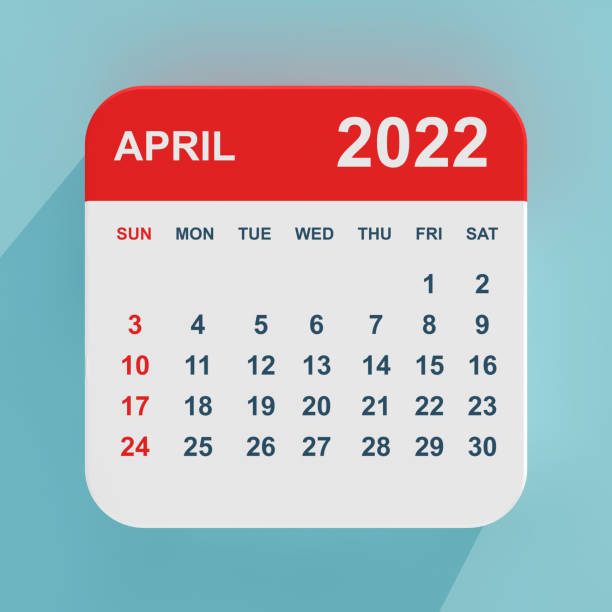 istock Flat Icon Calendar April 2022. 3d Rendering 1373443760