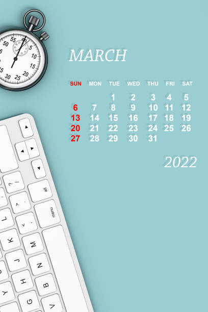 istock 2022 year calendar. March calendar. 3d Rendering 1373443762