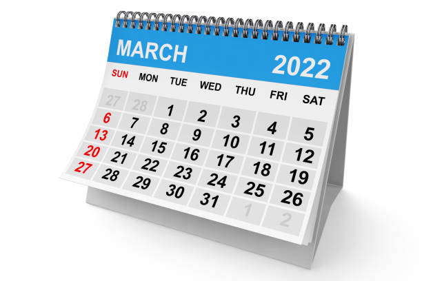 istock 2022 Year March Calendar. 3d Rendering 1373444273