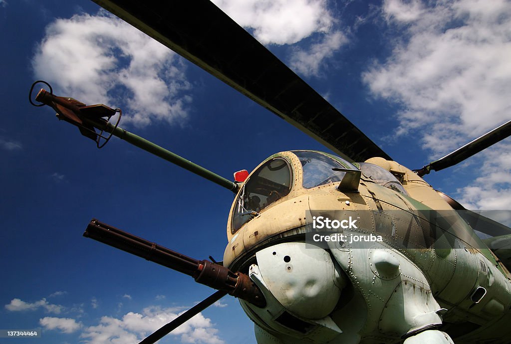 Helicóptero Militar com Metralhadora - Royalty-free Antiga União Soviética Foto de stock