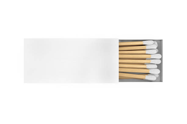istock White Blank Box with Wooden White Head Matches. 3d Rendering 1373444901