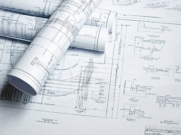 Engineering Plans 2 stock photo