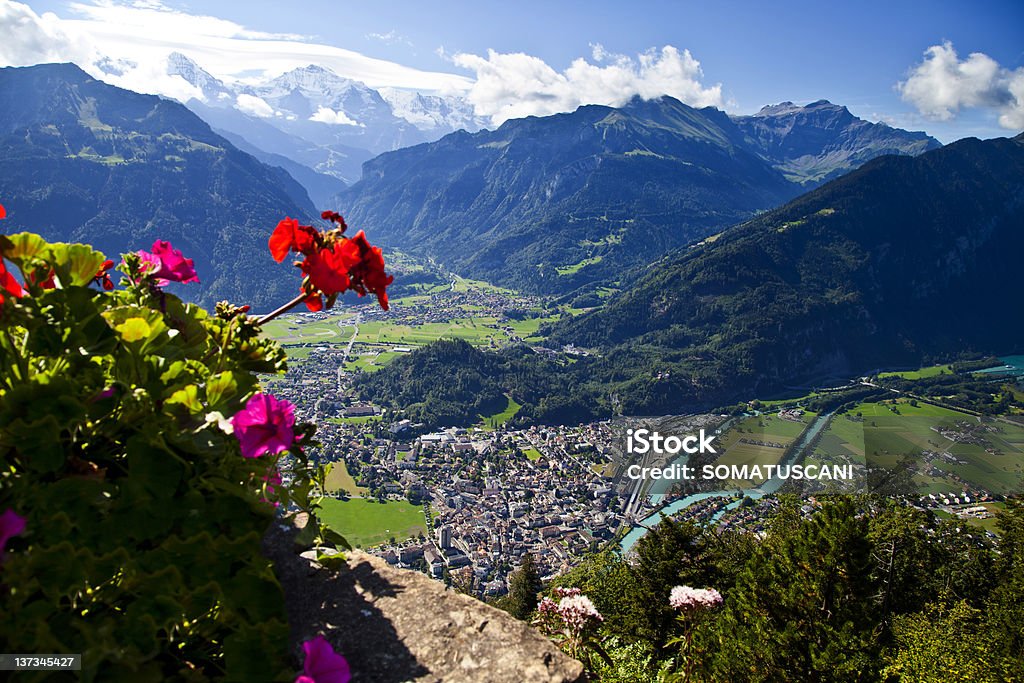 Vista aérea de Interlaken, Suiza - Foto de stock de Aire libre libre de derechos