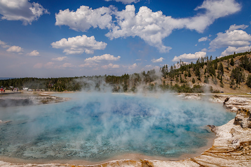 Excelsior Geyser in Yellowstone National Park. in Yellowstone National Park, Wyoming, United States