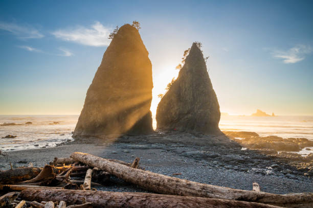 istock Sun Rays Shining Through Sea Stacks on The Olympic National Park Coast 1373463140