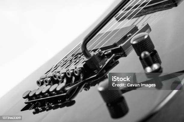 Detail Of A Heavy Metal Rock Guitar Stock Photo - Download Image Now - Black And White, Axe, Cut Out