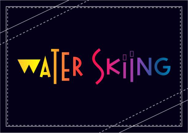 istock Colorful gradient lettering of water skiing on dark background 1373465975
