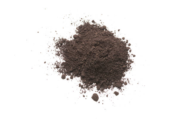 istock Black land for plant isolated on white background. 1373475173