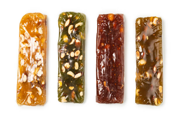 istock Turkish traditional delight with nuts isolated on white background. 1373475214