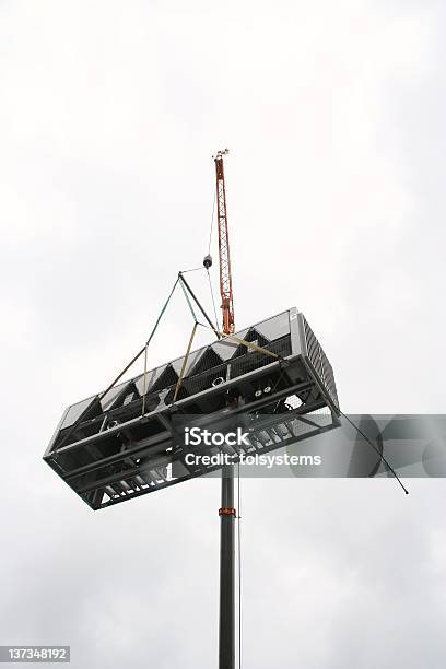 Air Conditioner Hoisted By Crane Stock Photo - Download Image Now - Air Conditioner, Picking Up, Crane - Machinery