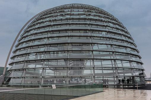 Berlin/Germany, November 16.2020: Walk-in dome of the Berlin Reichstag building