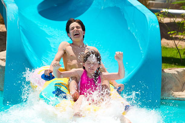 istock Kids on water slide 137349298
