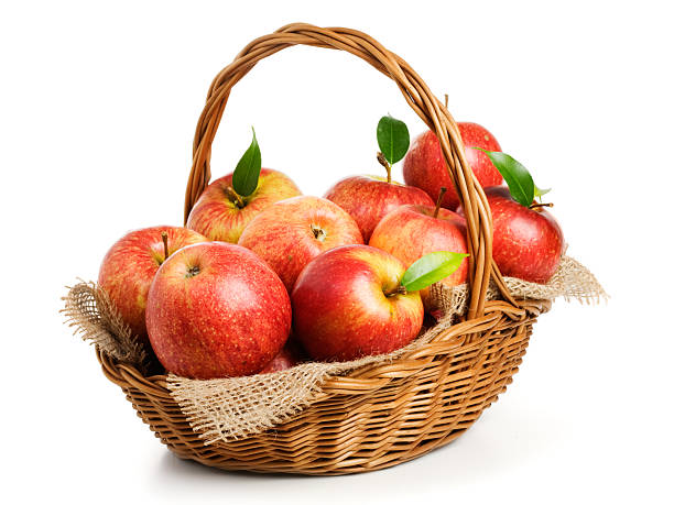 jonagold 사과들 바스켓에 - 바구니 뉴스 사진 이미지