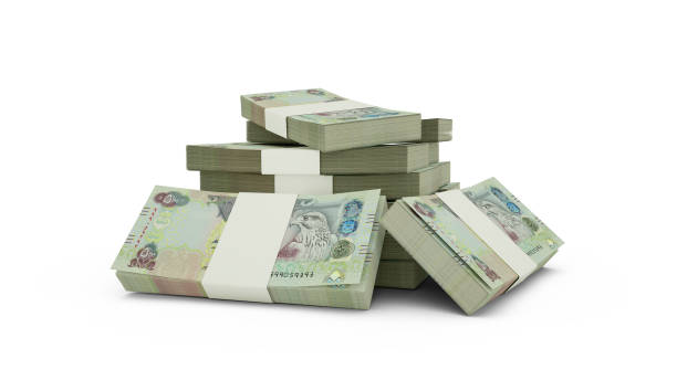 istock 3d rendering of Stack of United Arab Emirates dirham notes. bundles of UAE currency notes isolated on white background 1373496474