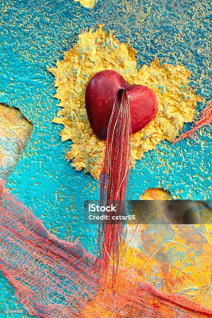 Комбинированный искусства с сердечками - Стоковые иллюстрации Нитка - галантерея роялти-фри