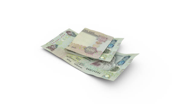 istock 3D rendering of Double United Arab Emirates dirham notes isolated on white background 1373498059
