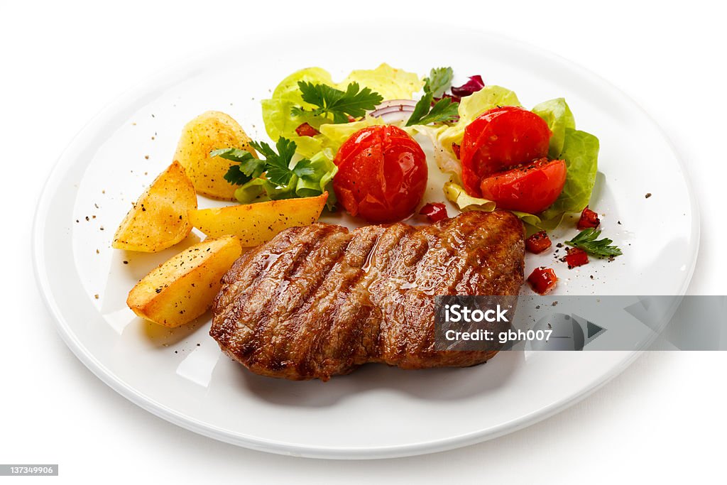 구운 고기 및 야채 - 로열티 프리 0명 스톡 사진