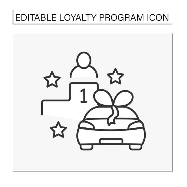 콘테스트 라인 아이콘 - car vector incentive customer stock illustrations