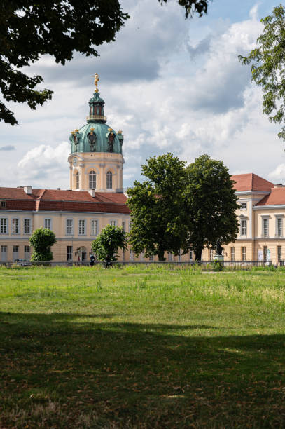 Berlin, Germany - August 03.2021: Charlottenburg Palace in Berlin from a different perspective in portrait format