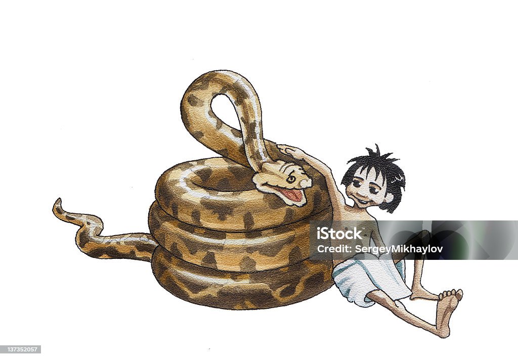 Boy Mowgli And Python Of Ka Stock Photo - Download Image Now - Snake,  Cartoon, Most - Czech Republic - iStock