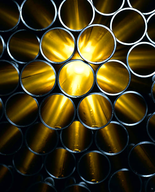 tuberías de acero - metal aluminum steel pipe fotografías e imágenes de stock