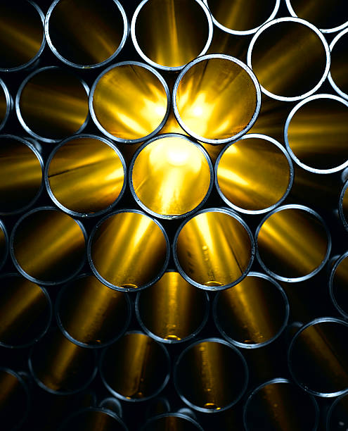 スチールパイプ - metal aluminum steel pipe ストックフォトと画像