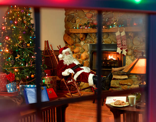 istock Santa eating cookies 137352743