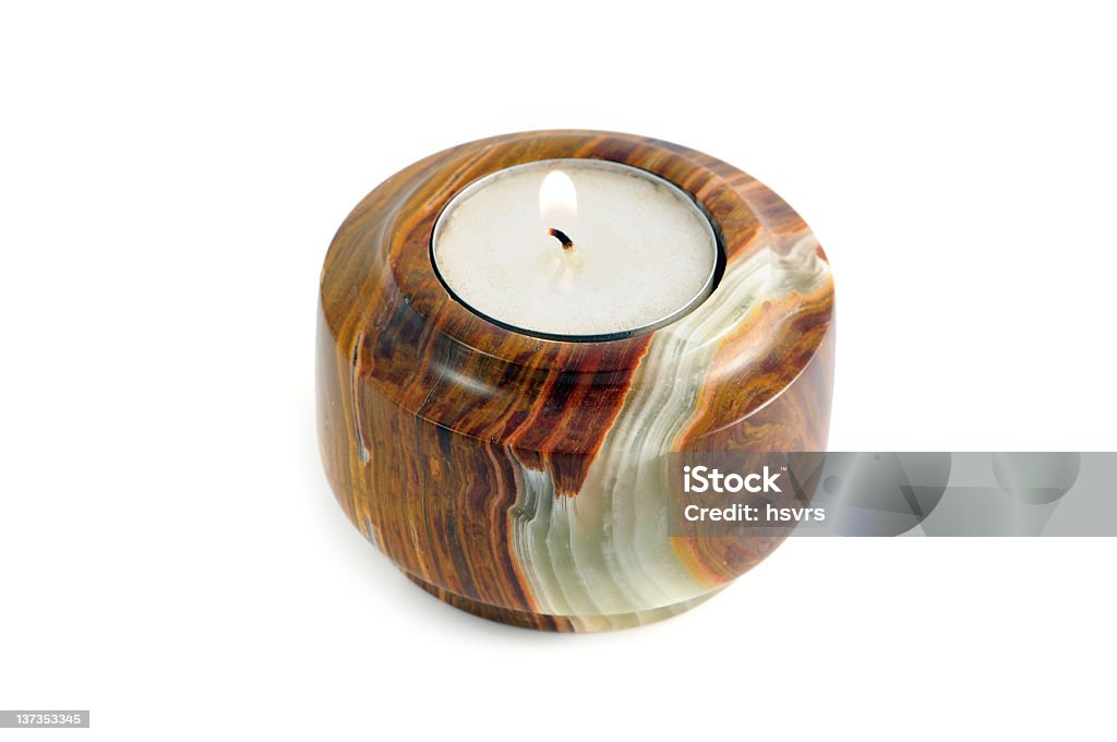 Kerzenleuchter tealight der agate auf weißem Hintergrund - Lizenzfrei Achate Stock-Foto