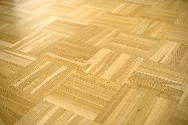 istock Parquet floor brown wood flooring 137355002