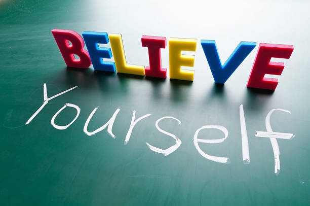 istock Believe yourself, colorful words on blackboard. 137355264