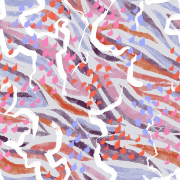 istock Intricate geometric background. Curved lines mixed with stripes, dots and spots. Zebra tiger skin ornament on spotted texture. Stylized animal fur ornament. Modern design for sportswear and textile. 1373562065