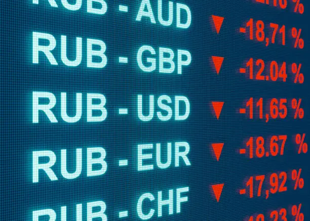 Photo of RUB exchange rates crashes to other currencies like USD, EUR,GBP, JPY, CHF.