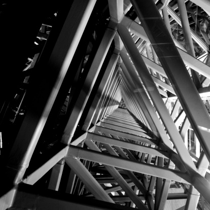 Metal structure of the Eiffel tower,  Patterns and design of metal structures and attachment points and intersections of the side surfaces of the tower.