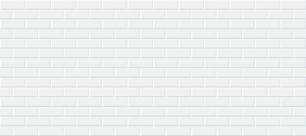 ilustrações de stock, clip art, desenhos animados e ícones de subway tile seamless pattern. vector abstract background with geometric shapes. white ceramic tile for kitchen or bathroom. realistic white wall brick texture in the parisian metro. - ceramics