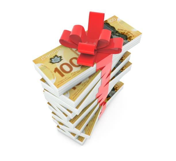 Canadian Dollars Gift Canadian Dollars Gift canadian coin stock pictures, royalty-free photos & images