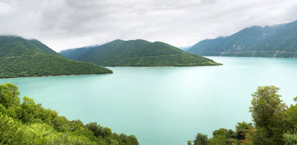 istock Zhinvali Reservoir in the mountains 1373656043