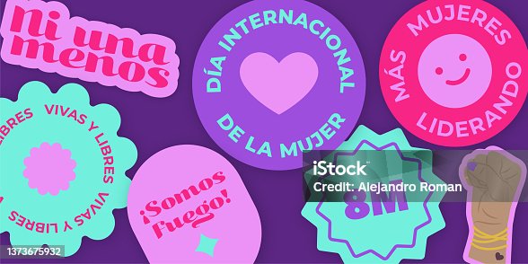istock Day of the woman stickers.
Estampas Día de la Mujer. 1373675932
