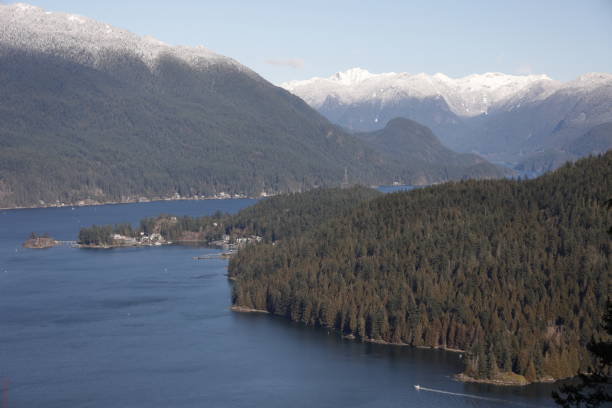 burrard inlet in metro vancouver, british columbia, canada - burrard inlet bildbanksfoton och bilder