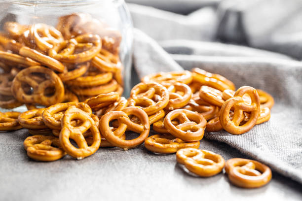 istock Mini pretzels. Crusty salted snack 1373696222