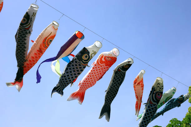 istock A blue clear sky and a Koi fish streamer swaying in the wind 1373700605