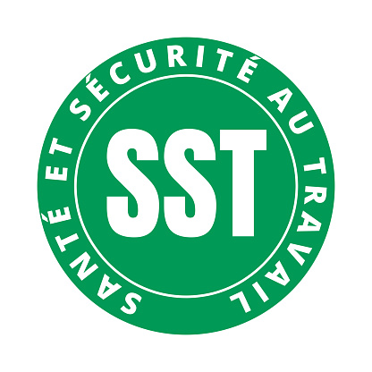 Occupational health and safety symbol in France called SST sante et securite au travail in french language