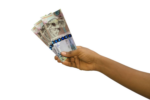 istock Fair hand holding 3D rendered Botswanan pula notes isolated on white background 1373712087