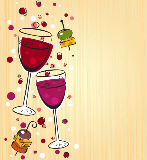 illustrazioni stock, clip art, cartoni animati e icone di tendenza di vino backgrounf - aperitivo